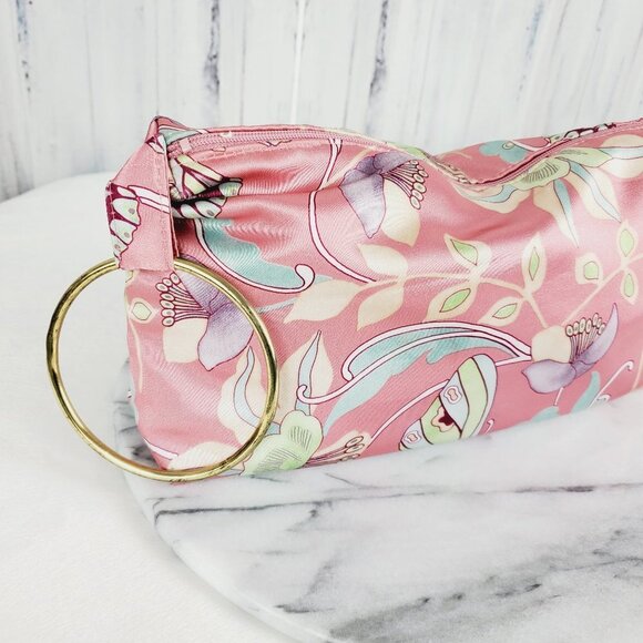 Y2K‎ Vintage Flower & Butterfly Silk Ring Handbag Clutch - Picture 5 of 12